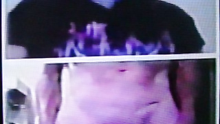 Brunette College girl delighted by my strip show