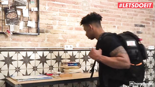 Huge-Boobed Mexican black-haired with huge bod is having romp with a black dude and lovin’ it