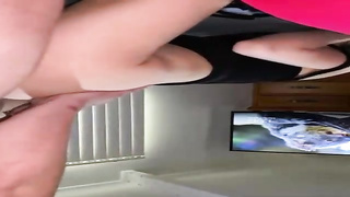 Tatted, unexperienced dame is having harsh orgy with a nasty fellow who is not her colleague