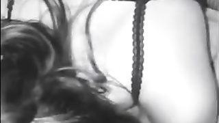 Lush cougar with good-sized breasts is fondling her wetting humid poon, before blowing meatpipe like a professional