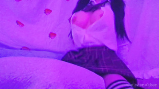 Inseminating my cushion with lady puss splooge plowing cushion after college in uniform sensitized groan teenager