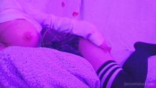 Inseminating my cushion with lady puss splooge plowing cushion after college in uniform sensitized groan teenager