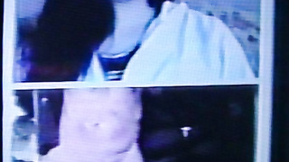 Dark haired College girl delightedly shocked, then 2 teens also