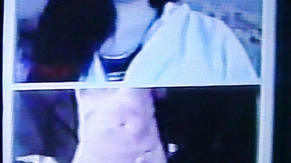 Dark haired College girl delightedly shocked, then 2 teens also