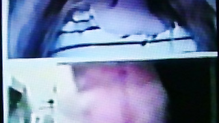 College girl smiles & waves to me with dirty delight