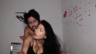 Long hair mom in lockdown with his son 01