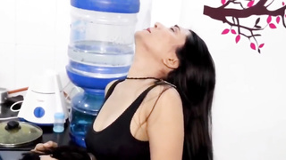 Long hair mom in lockdown with his son 03