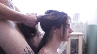 Hairjob Pretty dark haired with long hair Money-Shot on hair