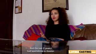 Virginal Diminutive Latina School Chick Tricked in Faux Job Dialogue