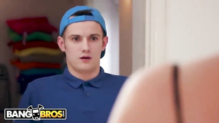 Huge-Chested cougar is in the mood to have fuckfest in a rubdown guest room, until she shoots a load