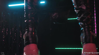 STASYQ - On stage undressing by bony nubile AngelQ