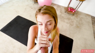 Riley Starlet - Adorable Ash-Blonde Exercise