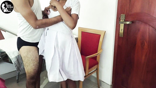 ඉස්කෝලේ සුදු ගවුම උස්සලා ගැහුවා Sri Lankan College Uniform Rock Hard Plow With Beau- SlSexyStrips