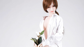 Deepthroat Skinny Sex Dolls young Brunette with small Tits