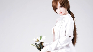 Deepthroat Skinny Sex Dolls young Brunette with small Tits