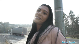 Public Agent A gorgeously suntanned figure arched over and drilled outdoors