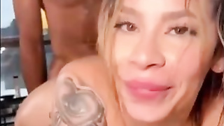 Tatted whore is having xxx fuckfest with a wonderful, black neighbor, after throating his ginormous wood