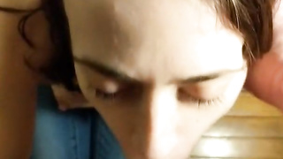 Diminutive dark-haired TaylorMorganHi dances, unclothes, deep throats, plows. and ejaculates in this spunky intercourse movie