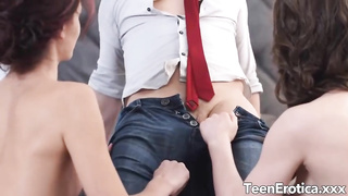 Evelina Darling and Kata Rich are having a 3some and attempting to make a pornography movie