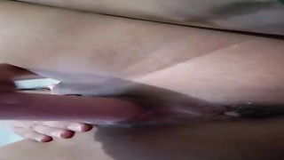 Doofy with leopard-pattern undies likes getting all her fuck holes rammed with playthings for the camera