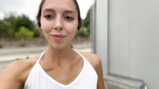 FACIAL CUMSHOT BEHIND MY BEAU'S WORK