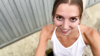 FACIAL CUMSHOT BEHIND MY BEAU'S WORK