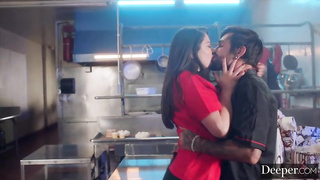 Molten dark-haired schlong teaser is yelling from gusto while getting drilled firmer than ever before