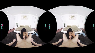 Frolic dark-haired is softly fellating her paramour's manmeat while he is attempting to make a porno movie