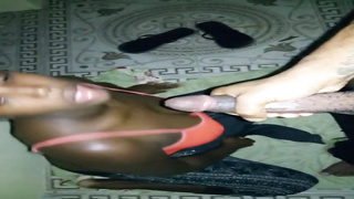 Ebony honey loves to deepthroat bones while getting down on all fours on the floor, until she gets a facial cumshot cum-shot