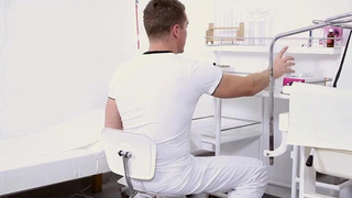 Ambitious female albina c blows fang and juggles it