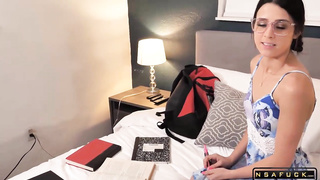 Delinquent Brutha Massages Nerdy Teenage sista Kylie Rocket