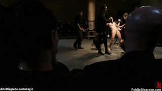 Dark-Haired stunner group ravaged in public (Cece Stone)