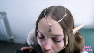 Sexy elf plumb in the gullet and spunk on face