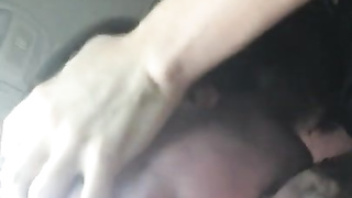 Sloppiest throatjob, choking and spitting on Dad's man rod in the van. Jaws romped w giant throatpie