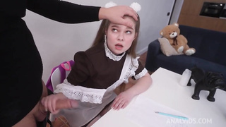 Mouth-Watering woman with furry coochie wished to perceive her bf's jizm deep inwards her fuck hole