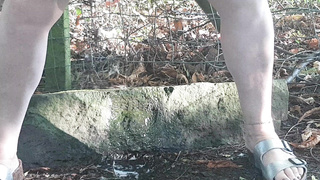 Pissing outdoors babe