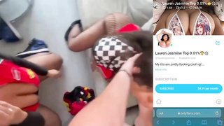 Latin chicks are getting on all fours in front of a naughty fellow and taking turns inhaling his lollipop