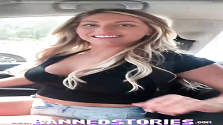 Ash-Blonde honey with immense, rigid jugs is being a highly horny gal with a stranger
