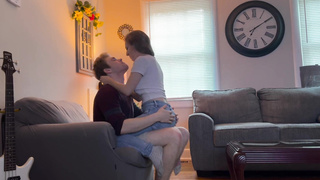 Sultry Duo Can't Make It To The Sofa