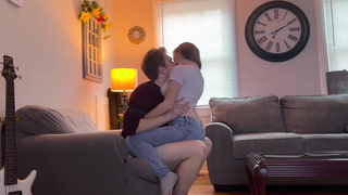 Sultry Duo Can't Make It To The Sofa