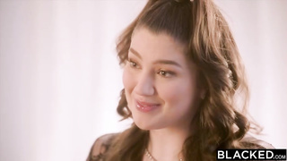Chubby dark haired with huge tits, Alyx is having casual fucky-fucky with a black stud and loving it