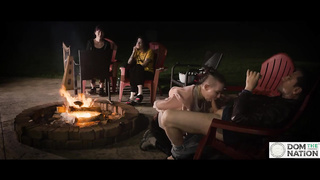 Campfire deep throat with smores and harp music