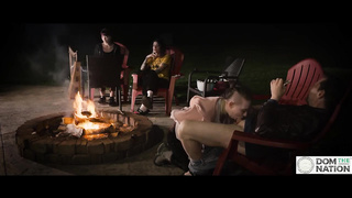 Campfire deep throat with smores and harp music