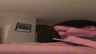 Mature dark-haired is providing a swift, deep oral job to her paramour, in the late afternoon