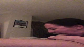 Mature dark-haired is providing a swift, deep oral job to her paramour, in the late afternoon