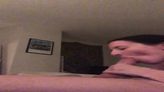 Mature dark-haired is providing a swift, deep oral job to her paramour, in the late afternoon