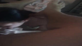 Slightly barely legal dark haired is blowing her neighbor's wood nicer than his wifey, to satiate him