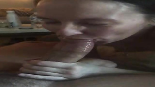 Slightly barely legal dark haired is blowing her neighbor's wood nicer than his wifey, to satiate him