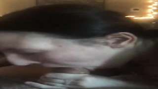 Slightly barely legal dark haired is blowing her neighbor's wood nicer than his wifey, to satiate him