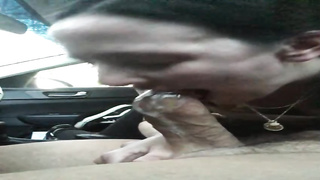 Insane honey got facefucked in the van like never before, in the middle of the day